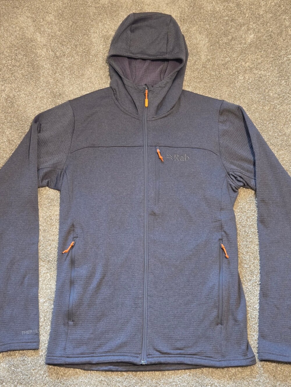 Rab Graviton Hoody Full Zip Grid Fleece Hiking Jacket, Women's Size Small - Gray